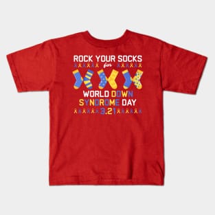 Rock Your Sock for World Down Syndrome Day - Cute Color Kids T-Shirt